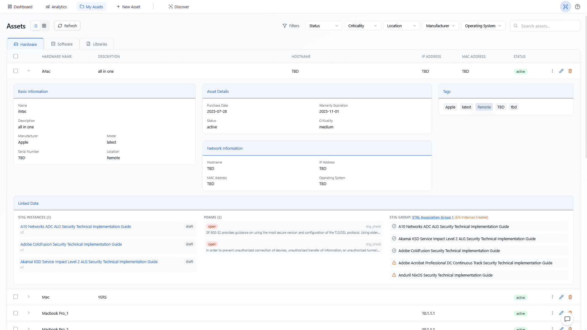 Asset manager summary
