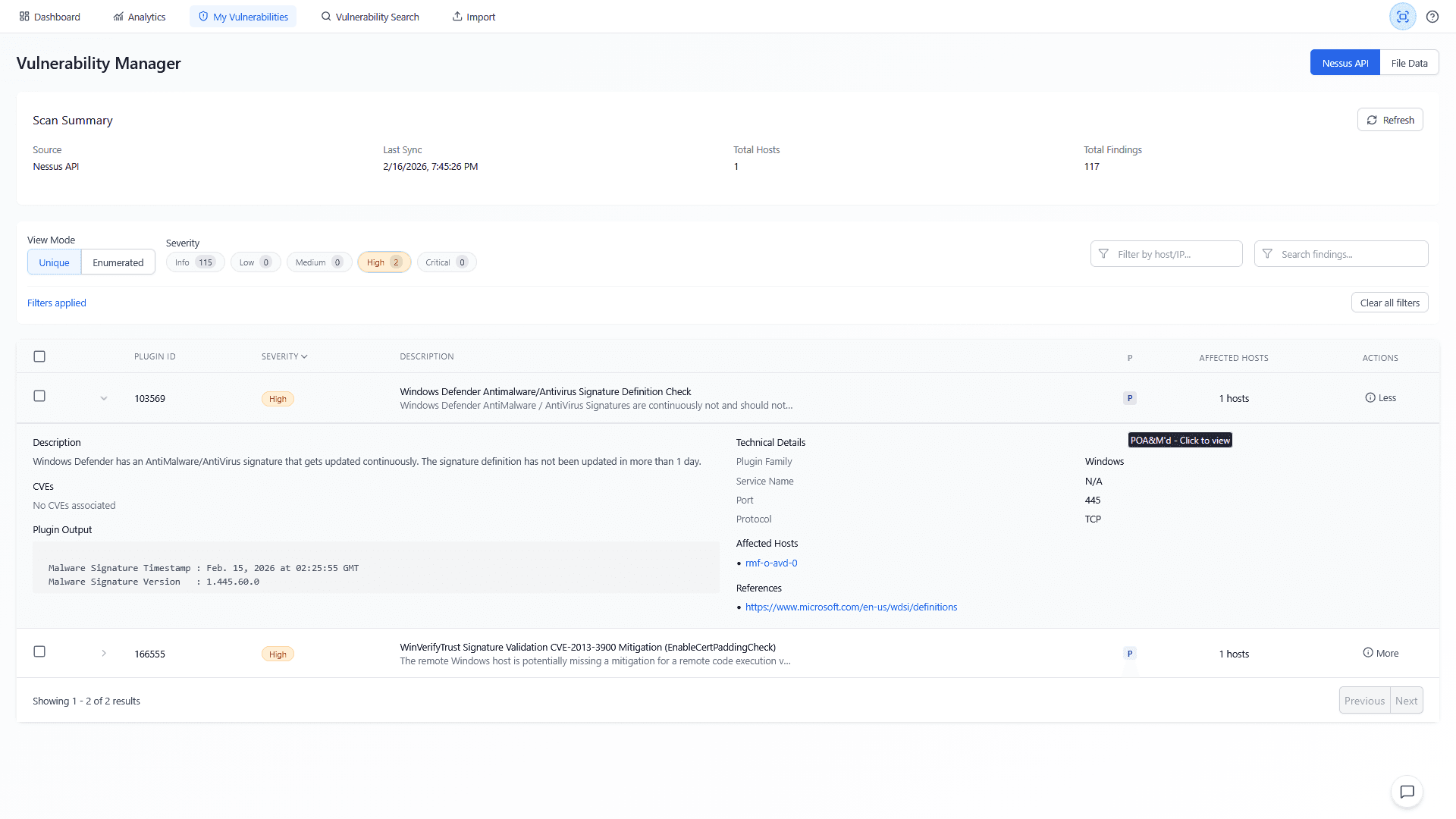 Vulnerability summary